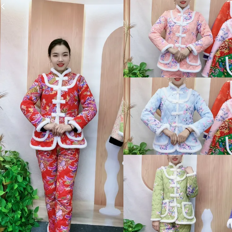 新款时尚网红加厚加厚保暖冬款套装加绒冬季