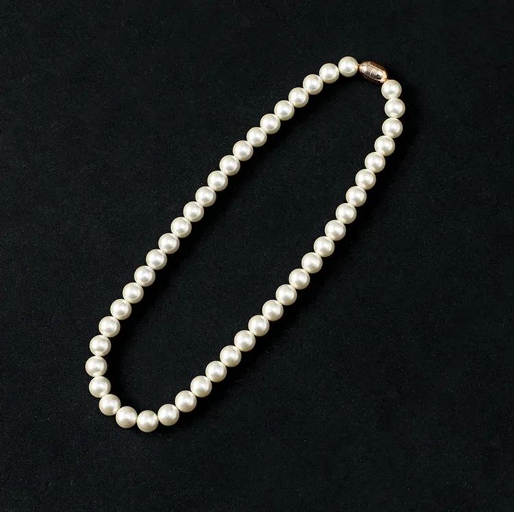 合金仿珍珠项链 【项链】双层叠戴磁吸扣女搭配丝巾高级感锁骨链