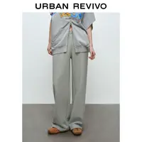 UR2025春季新款女装欧若风松紧腰高腰阔腿裤UYY650016