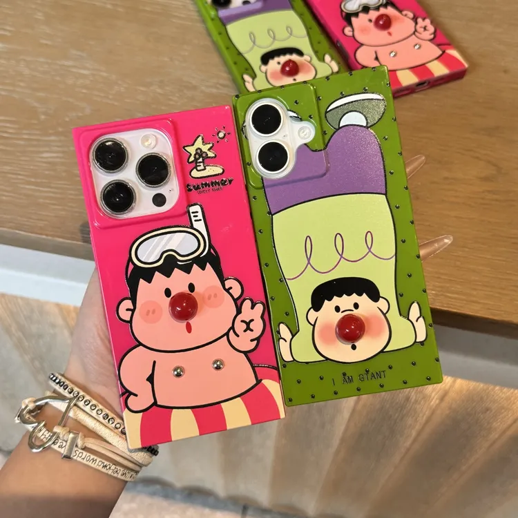 红鼻子胖虎适用苹果16pro/15promaxiPhone14冰晶方块手机壳13/12
