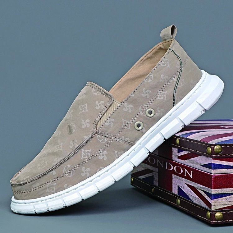 男士透气一脚蹬老北京布鞋休闲懒人夏季帆布鞋百搭舒适工作鞋单鞋