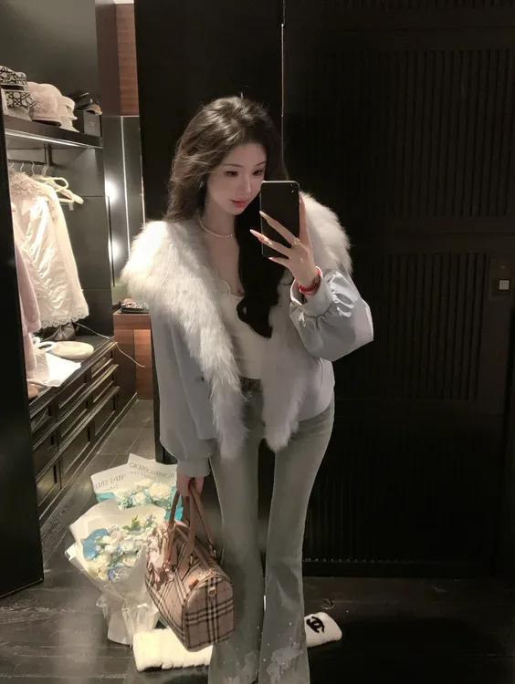 【雅乔定制】冰岛雪绒 狐狸毛领鹅绒派克服外套女秋冬DYDD-25070165