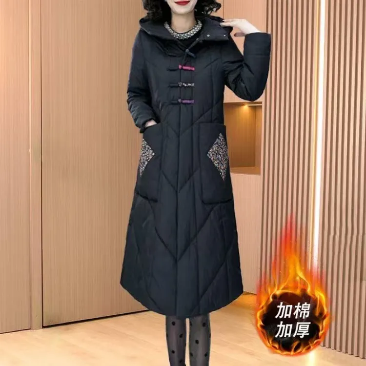 【棉服】冬季时尚高端中长款小个子修身显瘦加棉加厚棉衣棉服外套