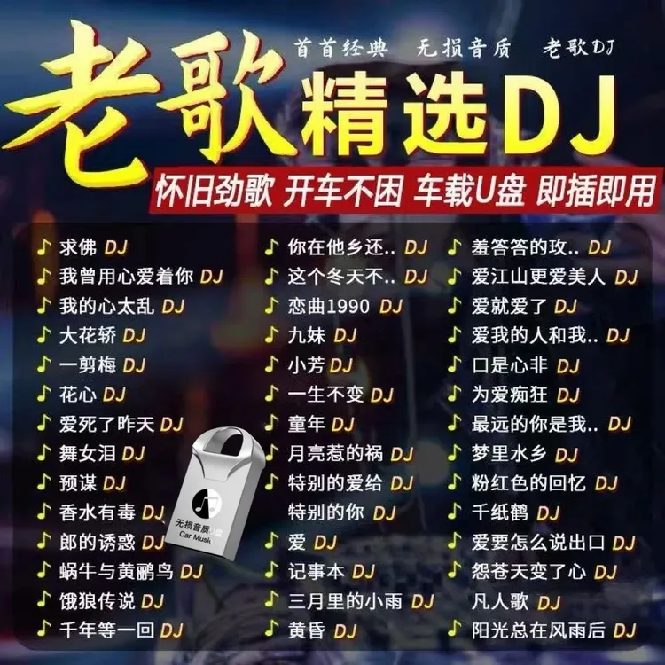 【老歌经典DJ版】成名曲DJ车载音乐U盘金曲7890后全dj无损MP3优盘