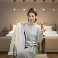 闵笑一【冬日暖洋洋】新款温柔显瘦气质甜美设计感休闲内搭打底上衣