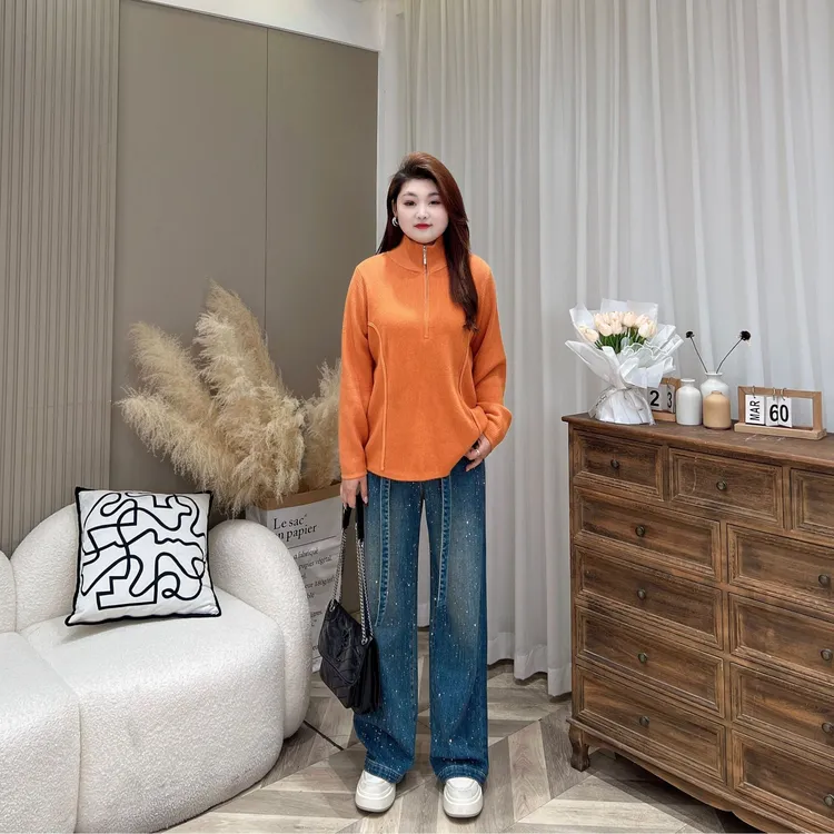 【上新牛仔裤】PMM82381秋冬新款时髦流星满钻显瘦大码女装牛仔裤