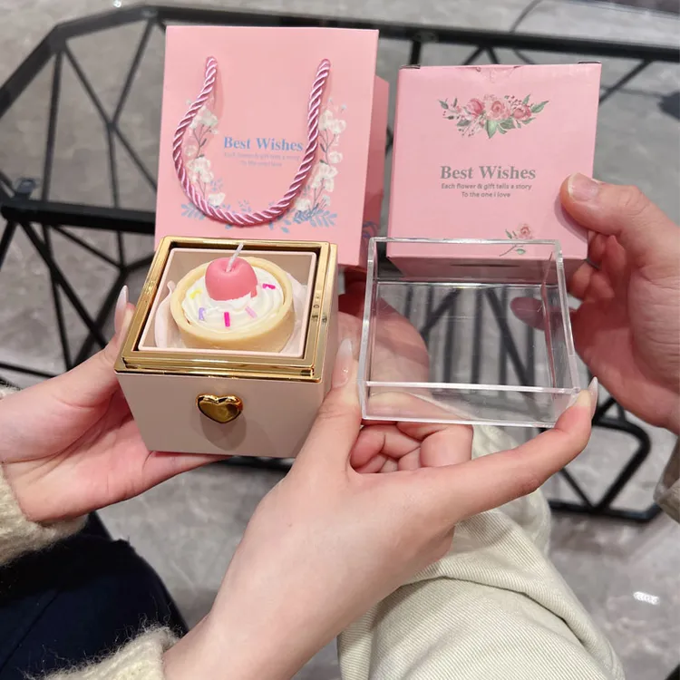 樱桃翻转旋转戒指盒求婚表白神创意七夕女朋友生日礼物包装盒子