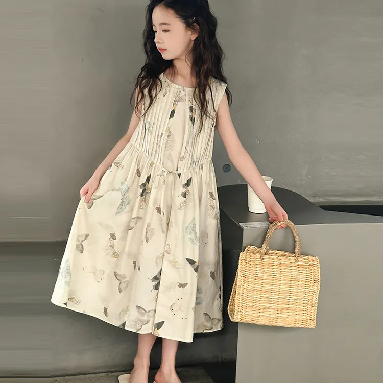 女童夏装背心裙2025新款法式风儿童夏季连衣裙小女孩度假风裙子潮
