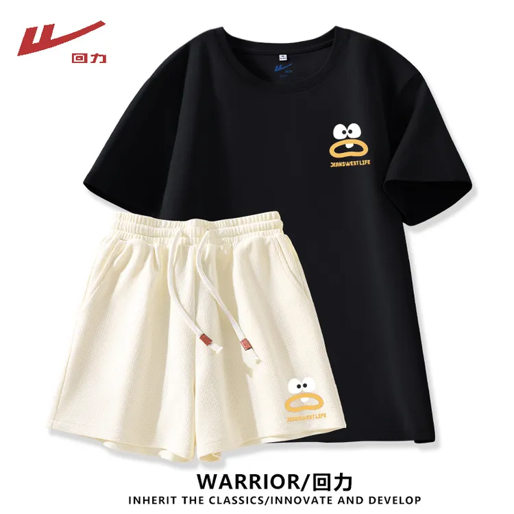 回力运功休闲短裤套装女装2025新款爆款时尚百搭潮流显瘦印花T恤X