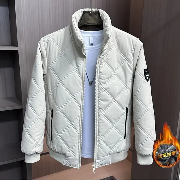 元族2025秋冬新款男士加绒夹克韩版百搭冬款休闲棉衣外套男潮流上