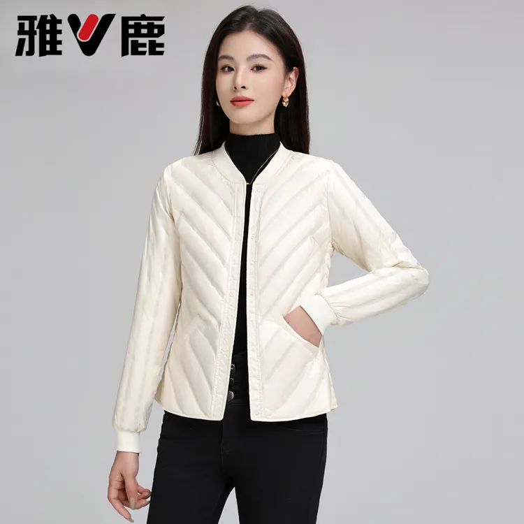 V/雅鹿羽绒服内胆女轻薄内穿打底低领长袖妈妈款时尚保暖马甲冬季