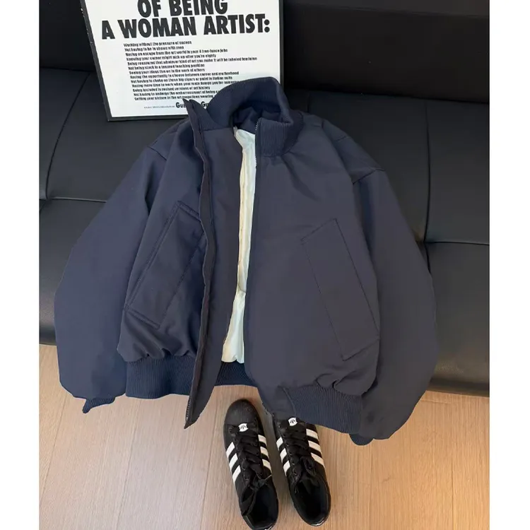 美式cleanfit夹克棉服男秋冬痞帅宽松立领外套高级感机能潮牌棉衣