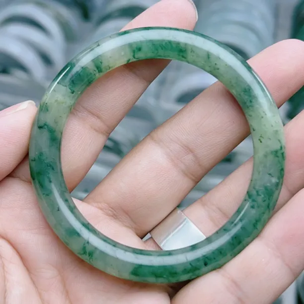 独山玉老料天蓝色55圈10x10圆女款手镯玉手镯