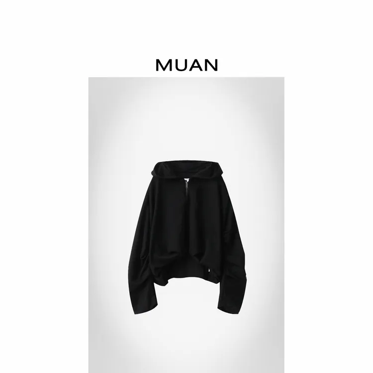 木岸MUAN：《机能卫衣》定制高级连帽不规则简约宽松上衣女DG3-8875