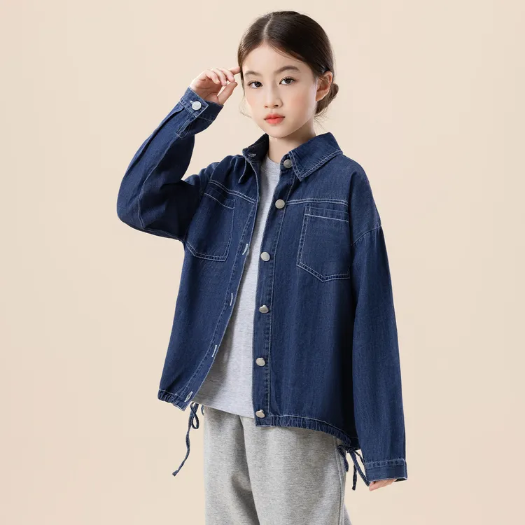 女童牛仔外套春秋季2025新款洋气儿童牛仔衬衫中大童开衫上衣秋装