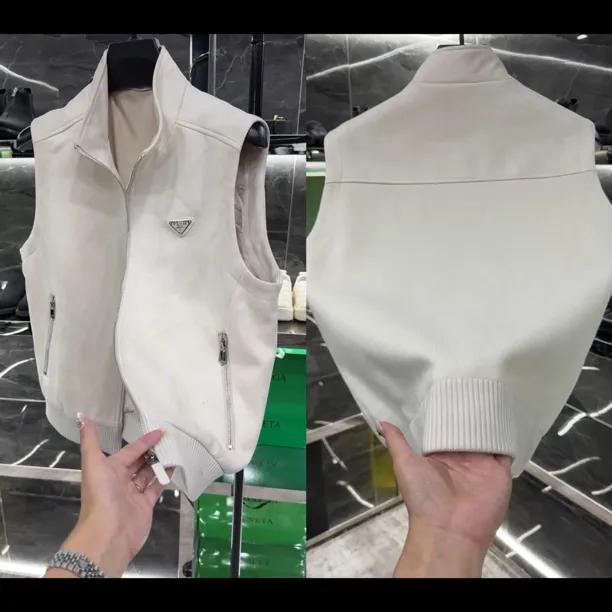 秋季轻奢男士鹿皮绒立领休闲马甲9290