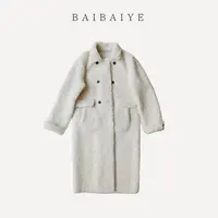 韩系双排扣风衣加长款大衣【BAIBAIYE】Z25FO157