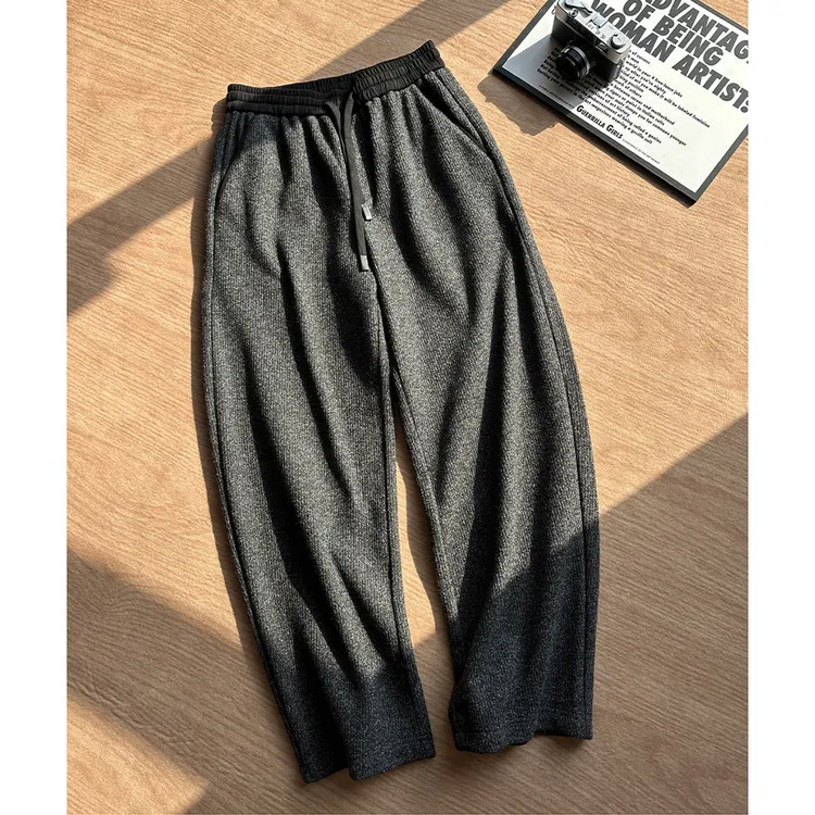 美式潮牌休闲裤男2025秋冬季新款垂感直筒裤宽松百搭运动阔腿卫裤