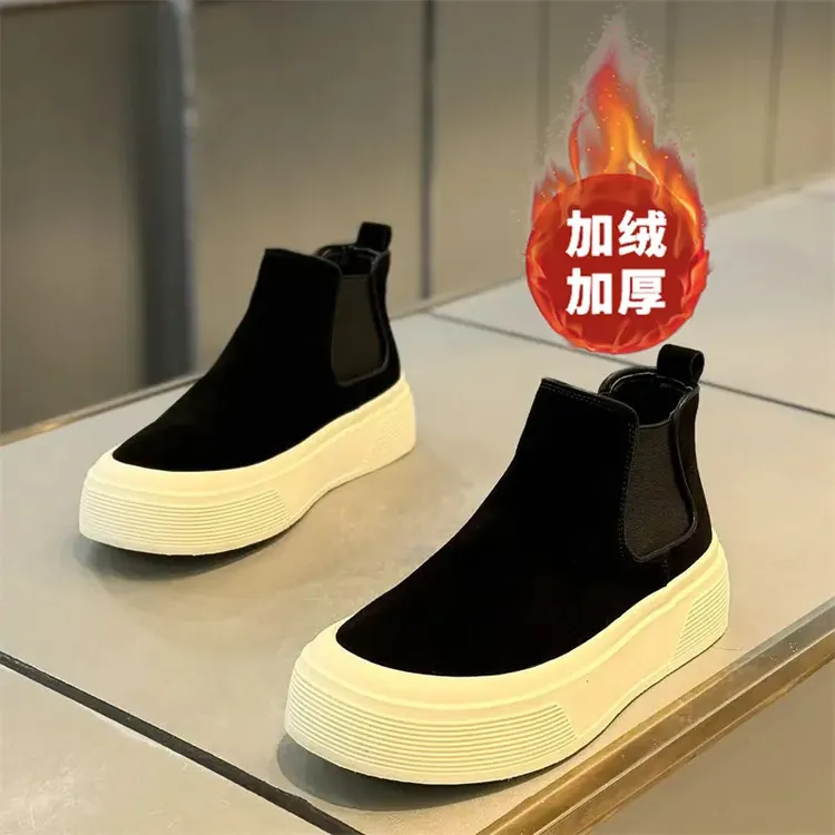 男鞋冬季新款马丁靴时尚厚底百搭加绒保暖棉鞋高帮防滑运动休闲鞋