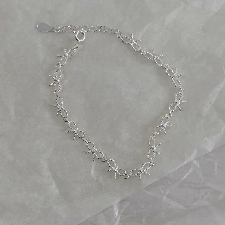 925银手链 十里间【纯银｜一些蝴蝶结】甜美手链手串