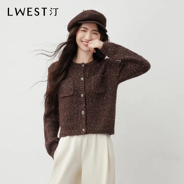 朗文斯汀2025冬季新款优雅气质小香风毛针织开衫DTYZ5510B09916