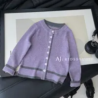 现【芋泥啵啵】阿卷秋装儿童小众设计拼接撞色休闲针织毛衣MPG6678