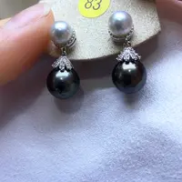 海水珍珠耳饰银S925镶嵌