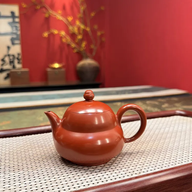 红泥福禄壶 全手工潮州手拉壶小品家用泡茶器薄胎功夫茶器499