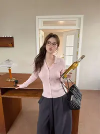 XIANJIE羊毛针织打底女长袖气质百搭显瘦纯色