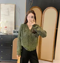 【欧加粒粒】小香风V领针织开衫新款高级感软糯毛衣外套 Y25090804