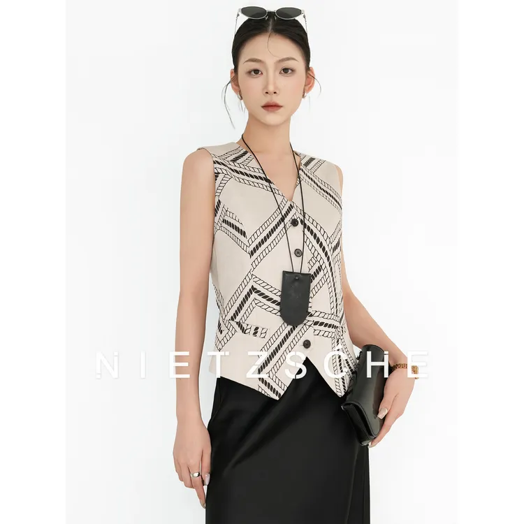 Nietzsche｜图腾马甲｜雨露麻 赢麻了！图腾印花老钱风马甲背心61737