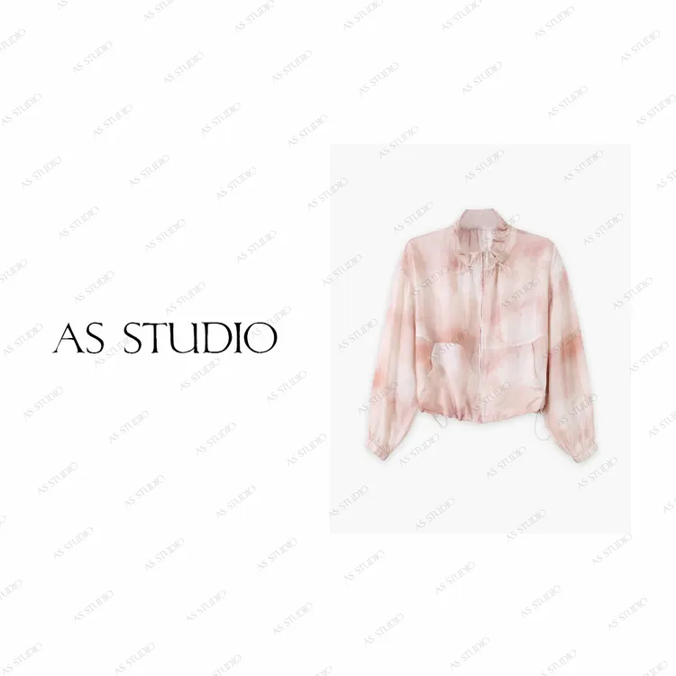 【AS腮红液】25新洋气百搭真丝扎染印花防晒衣AS25XKS01222