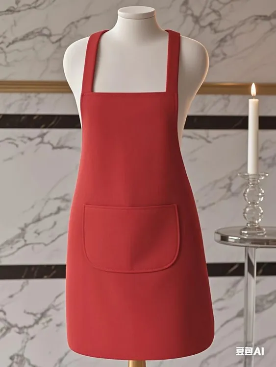 加厚双层斜纹布围裙防油，结实耐用耐磨生活防水背带式穿搭不嘞