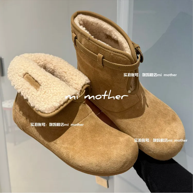 mi mother“锁温冬日”真皮 25年冬季雪地靴 内增高4.5公分暴走