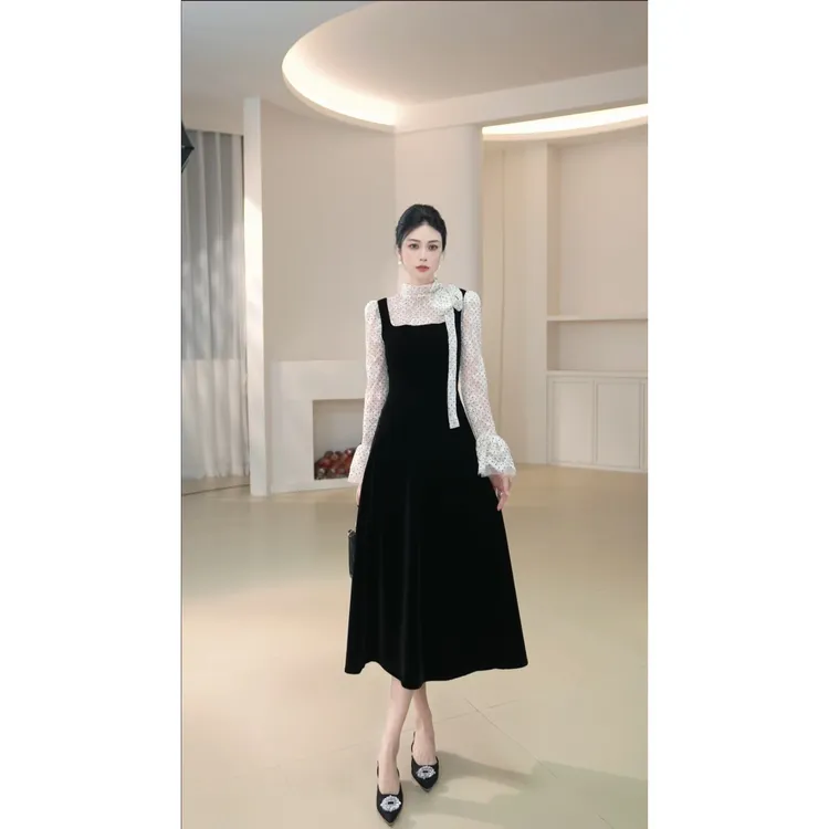 【宝总】 时尚显瘦法式性感气质名媛连衣裙21925