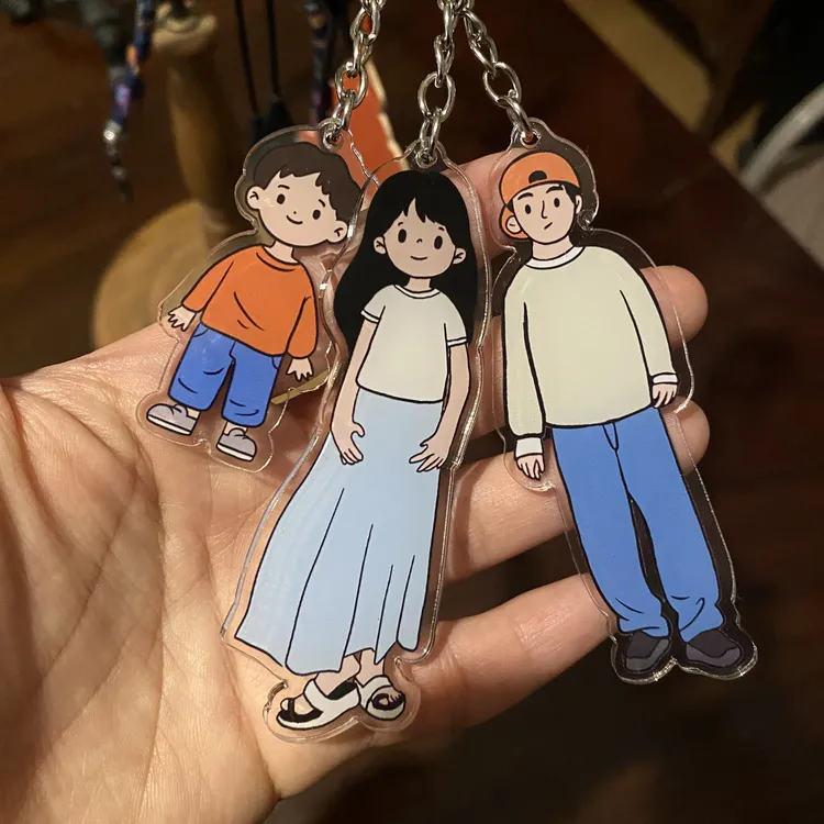 亚克力创意个性家庭亲子钥匙扣书包挂件