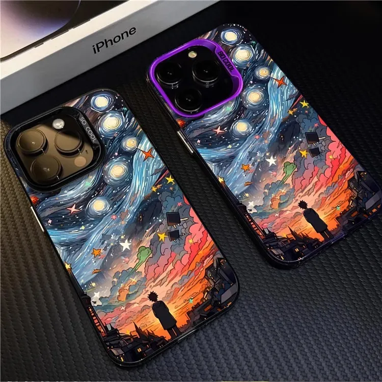 梵高星空适用iPhone16苹果15proamx磨砂手机壳14潮牌13个性保护壳