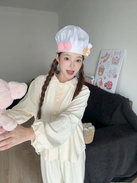 25新款【奶思baby】秋冬季加厚韩版压花睡衣网红风海岛绒保暖家居服