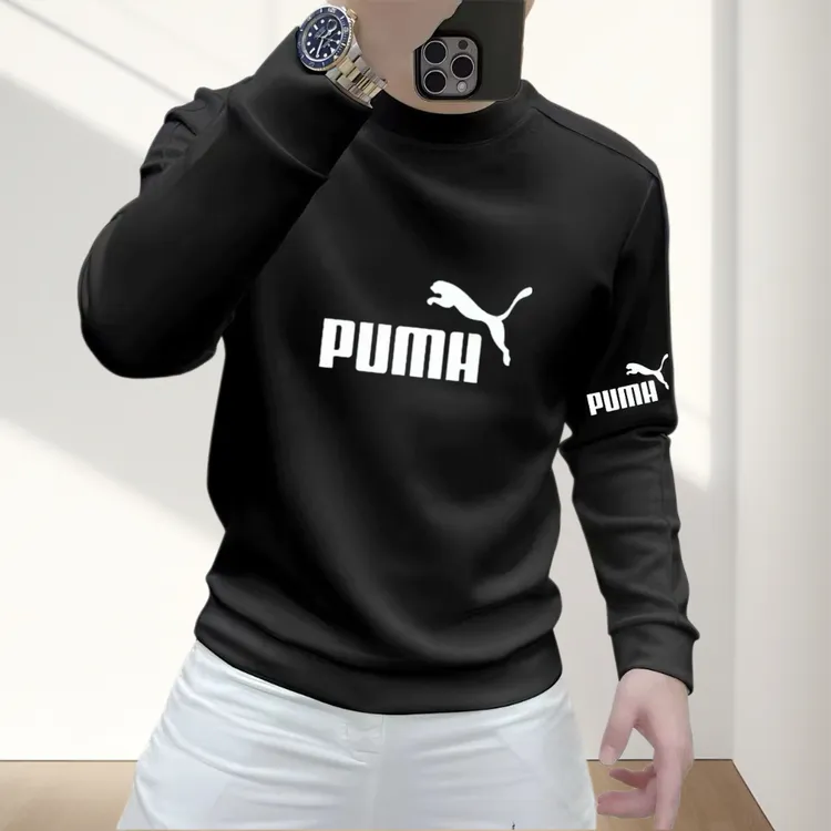 2025新款秋冬潮牌男装高级感男士长袖T恤潮流休闲百搭圆领上衣服