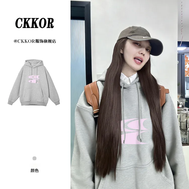 CKKOR美式学院风连帽卫衣秋冬装设计小众时尚潮流休闲服外套男女