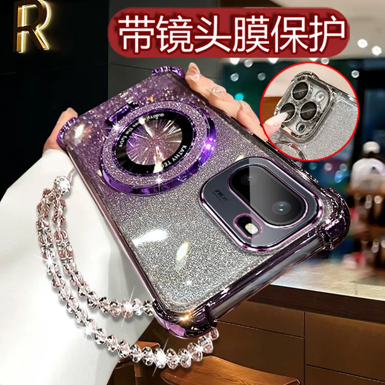 适用一加Ace6网红手机壳带支架PLQ110女高级感镜头全包四角防摔套