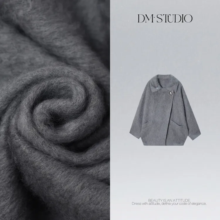 DEDM•STUDIO/高级感绵羊毛+桑蚕丝+山羊绒毛呢外套2509MNWT/DY528