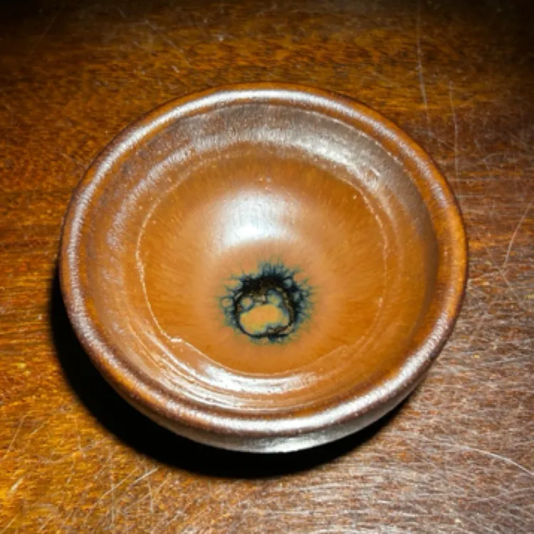 莫问建盏仿宋厚唇欧子柿红主人杯