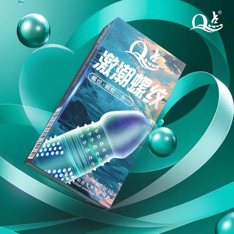 Q点螺纹狼牙超大颗粒避孕套 凸点刺激超薄安全套玻尿酸润滑免洗套子冰火螺纹颗粒天然橡胶胶乳男用避孕套成人夫妻房事套套超强延时
