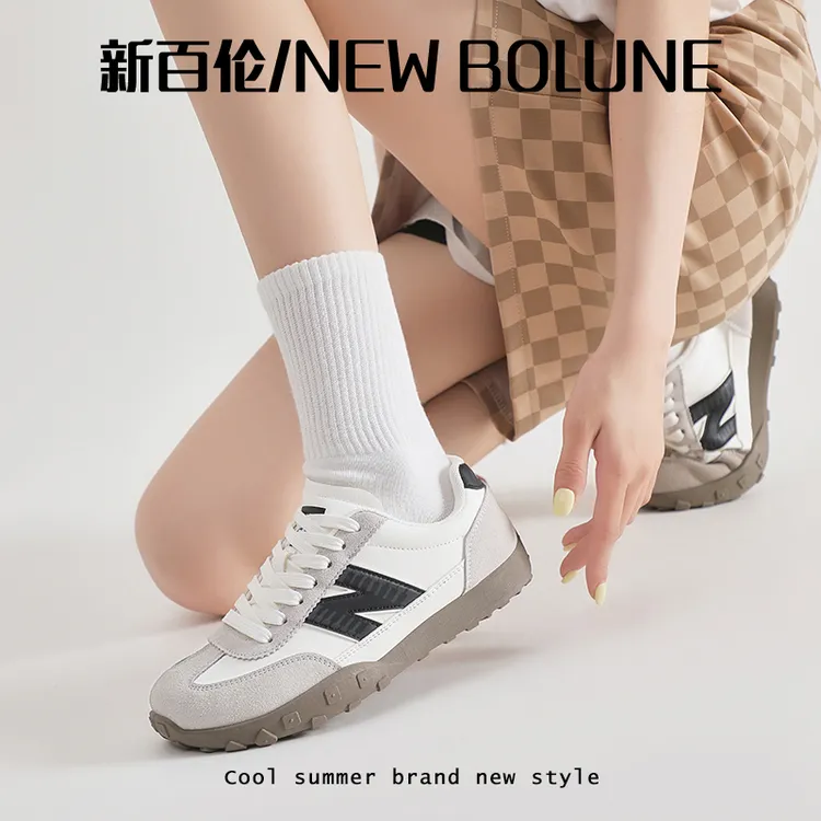 NEW BOLUNE/新百伦正品秋季情侣轻便系带板鞋百搭潮鞋透气德训鞋