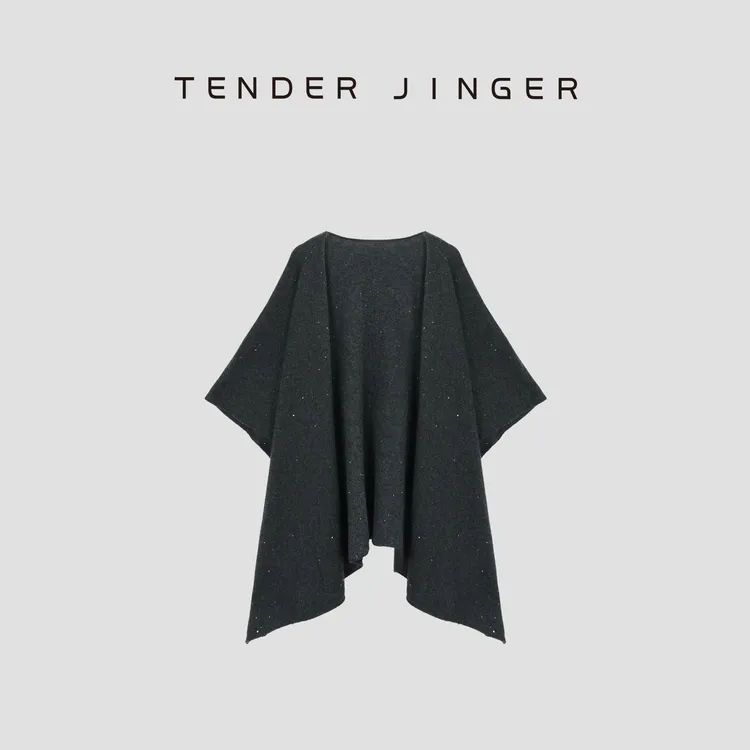 Tender Jinger【黑标】康赛妮山羊绒慵懒风披肩外搭T54BBS41116