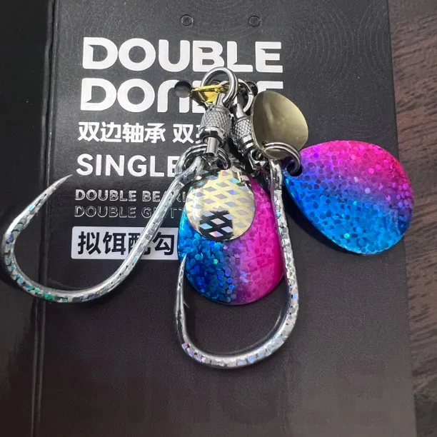 OCEAN KAWA百川朝海炫彩多色爆闪单钩双向轴承UV图层拟饵配钩