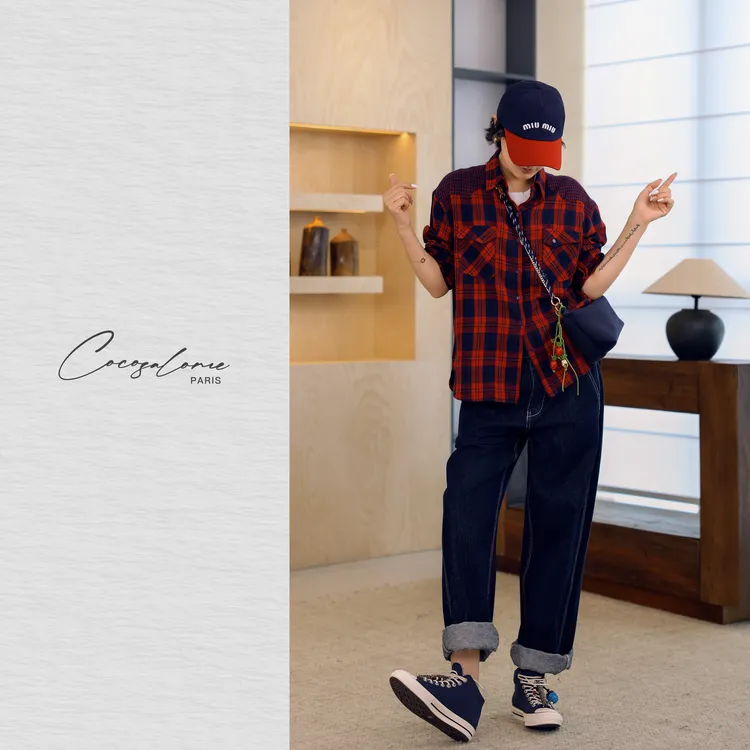 韩彬彬"剪刀裤"亚麻丹宁风明线显腿长刺绣设计直筒牛仔长裤2068-1