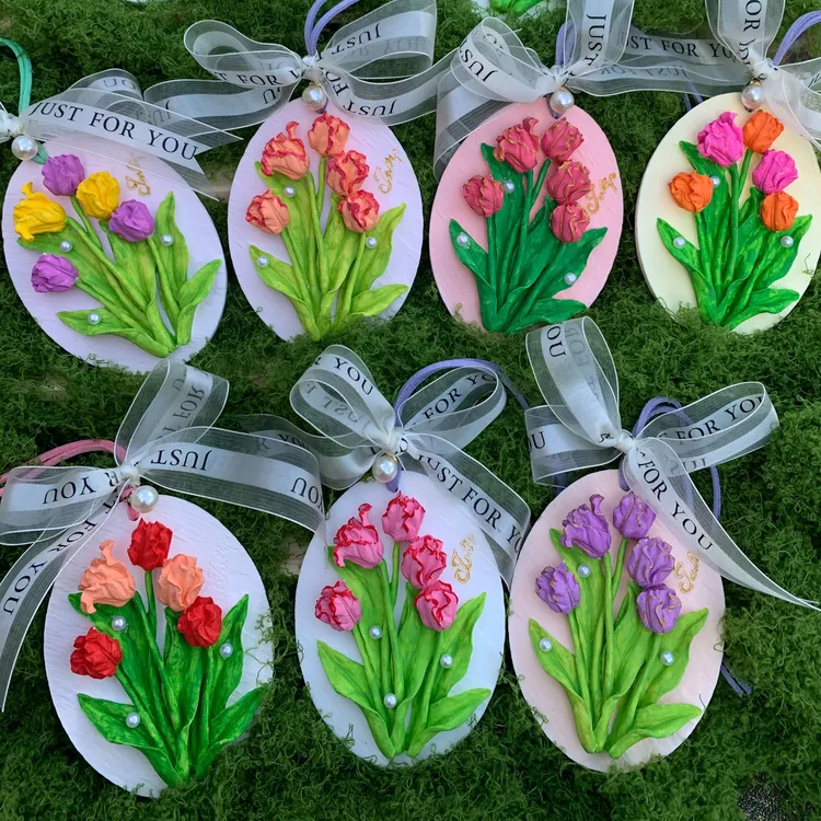 郁金香花牌香薰扩香石膏挂件持久留香客厅香薰摆件装饰汽车礼物