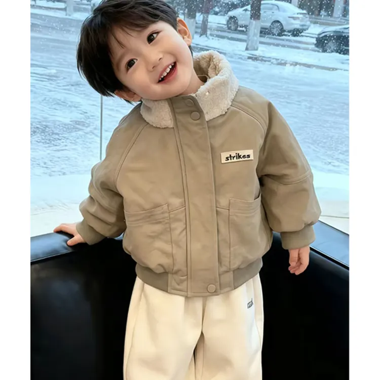 2025秋冬季新款棉衣外套儿童装加绒加厚保暖休闲短款男女童棉服